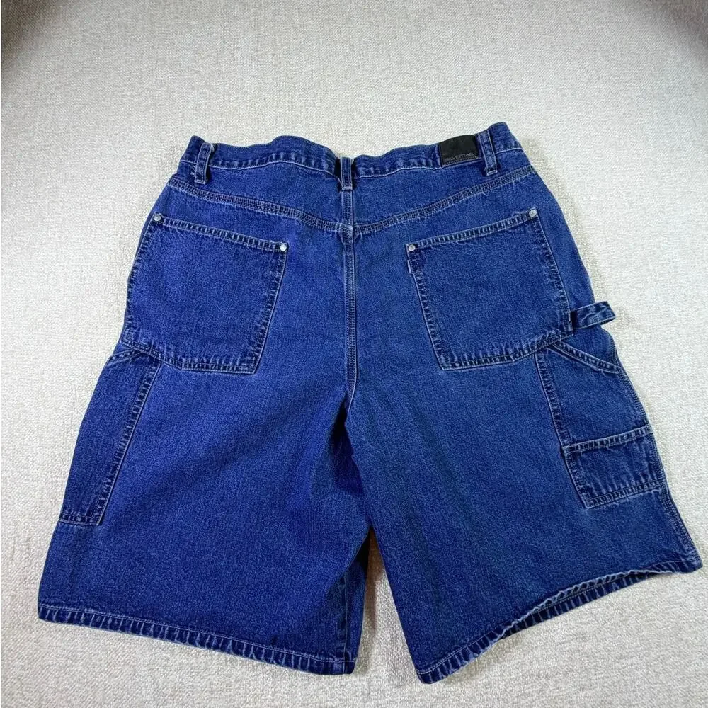 Levis Silvertab Mens 38 Blue Vintage Carpenter Denim Shorts Baggy Streetwear